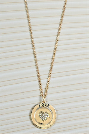 LOVE MORE HEART PENDANT NECKLACE