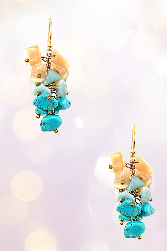 CLUSTER GEM DROP EARRING