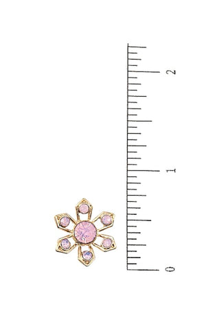 CRYSTAL GEM FLORAL POST EARRING