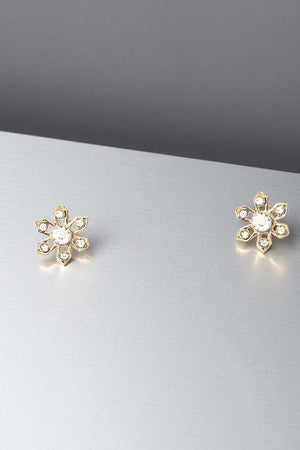CRYSTAL GEM FLORAL POST EARRING