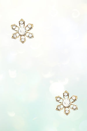 CRYSTAL GEM FLORAL POST EARRING
