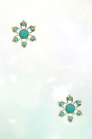 CRYSTAL GEM FLORAL POST EARRING