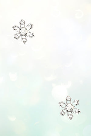 CRYSTAL GEM FLORAL POST EARRING