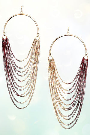 DRAPPED CHAIN FASHION STATEMENT EARRING