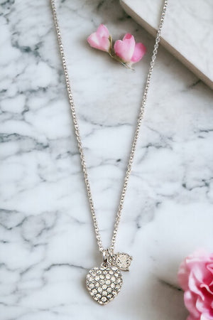 Gem Heart Pendant Necklace Set