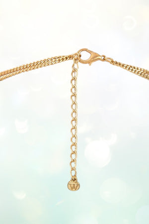 GEM PENDANT AND BEADS LAYERED NECKLACE