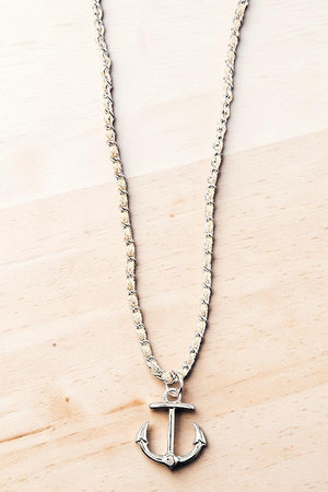 DELICATE ANCHOR PENDANT INTERLACED CHAIN STRAP NECKLACE