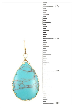 TEARDROP FRAMED GEMSTONE EARRING