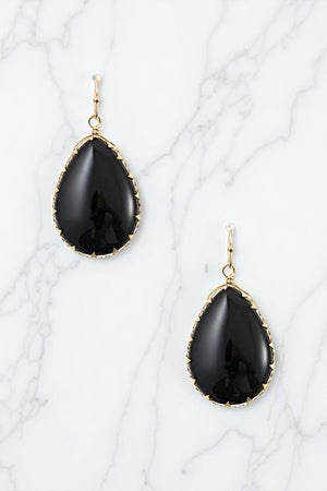 TEARDROP FRAMED GEMSTONE EARRING