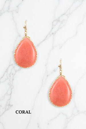 TEARDROP FRAMED GEMSTONE EARRING