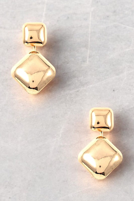 DOUBLE SQUARE LINK POST EARRING