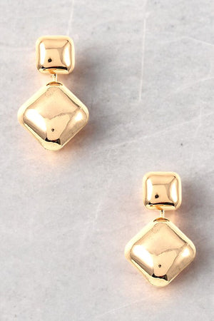 DOUBLE SQUARE LINK POST EARRING