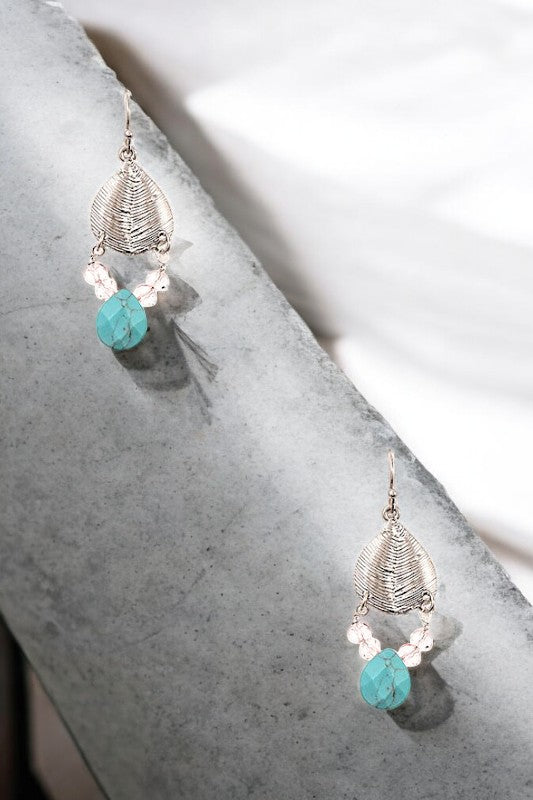 GEM LINK ETCHED DANGLE EARRING