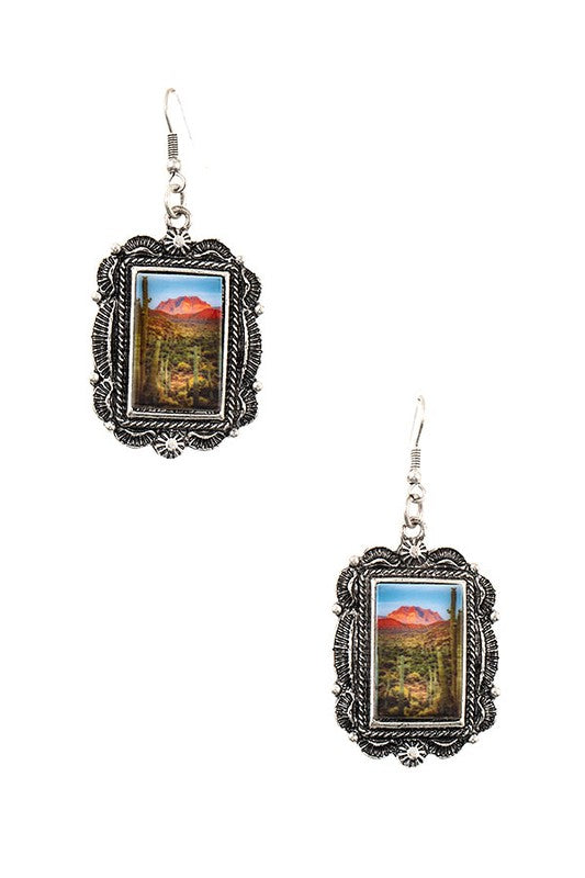 DESERT FRAMED DANGLE EARRING