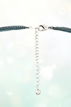 LAYERED DROP CHAIN TASSEL CHARMS STATEMENT NECKLACE SET