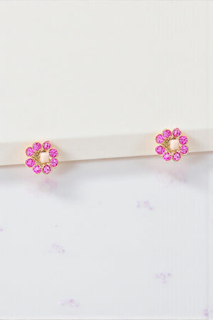 WIRE FLORAL BEAD POST EARRING