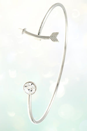 CURVED ARROW TIP ACCENT CUFF BRACELET