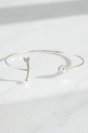 CURVED ARROW TIP ACCENT CUFF BRACELET