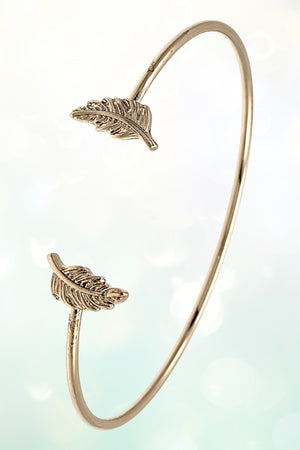 ETCHED LEAF TIP SIMPLE CUFF BRACELET