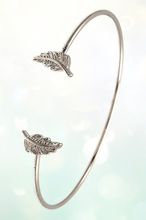 ETCHED LEAF TIP SIMPLE CUFF BRACELET