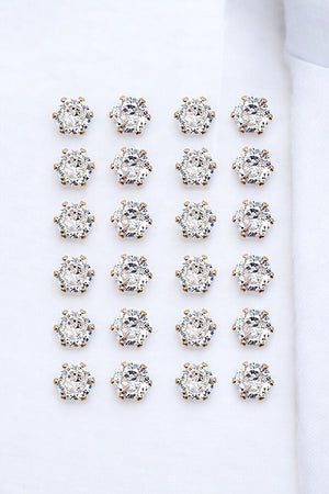 1/4 ROUND CZ STONE POST EARRING