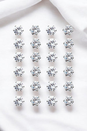 1/4 ROUND CZ STONE POST EARRING