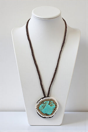 TQ GEMSTONE ORNATE CORD NECKLACE