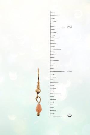 GLASS BEAD LEAF CHARMS CHAIN DANGLE NECKLACE EARRING SET