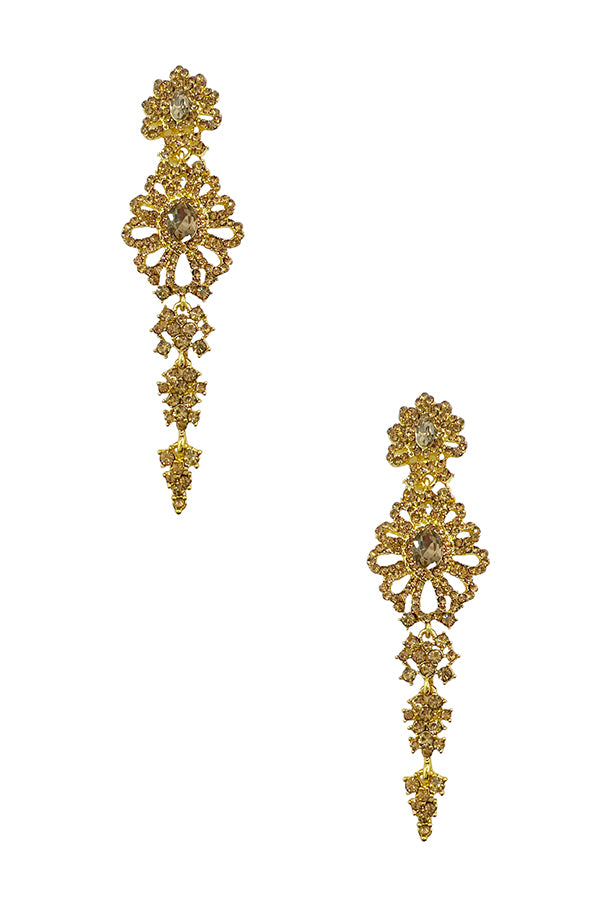 Crystal Gem Ornate Dangle Earring