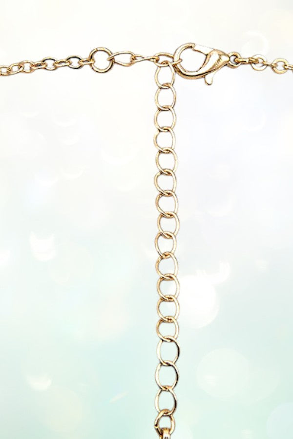 DISK LINK TRIPLE PENDANT LONG NECKLACE