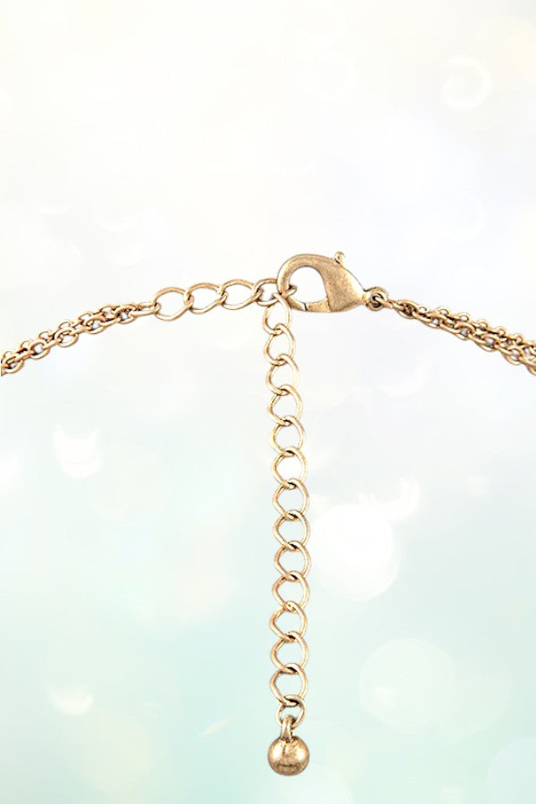 TRIBAL CHAIN FRINGE LAYERED NECKLACE SET