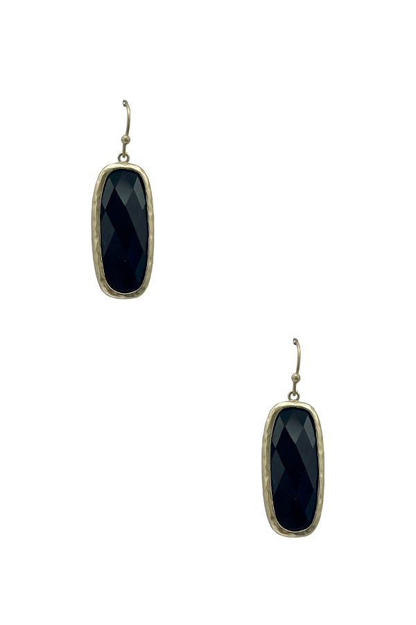 Faceted Oval Dangle Earring