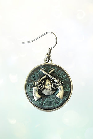 SHOTGUN SHELL ROUND DANGLE EARRING