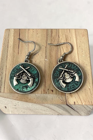 SHOTGUN SHELL ROUND DANGLE EARRING