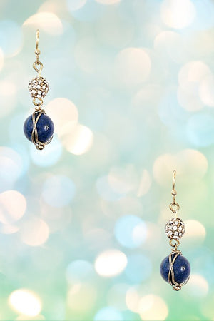 DROP GEMSTONE ORB DANGLE EARRING