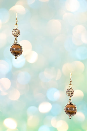 DROP GEMSTONE ORB DANGLE EARRING