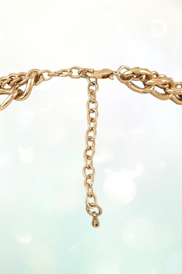 SPIKE FACETED STONE FRINGE BIB NECKLACE SET