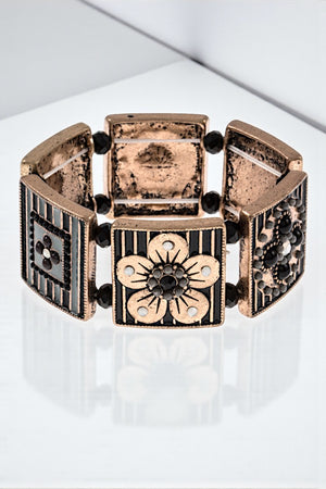 ACRYLIC FLOWER ACCENT STRETCH BRACELET