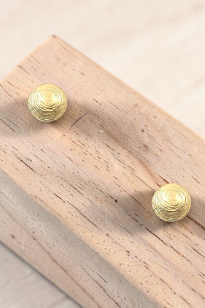 ETCHED HALF SPHERE POST EARRING