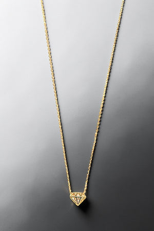 CZ STONE DIAMOND CUT PENDANT NECKLACE