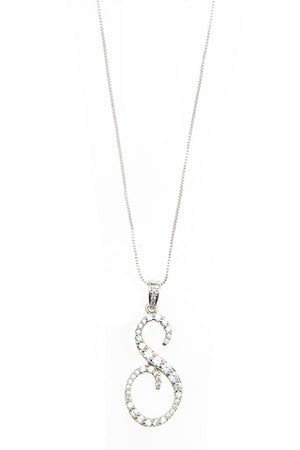 ALPHABET CZ PAVE PENDANT NECKLACE