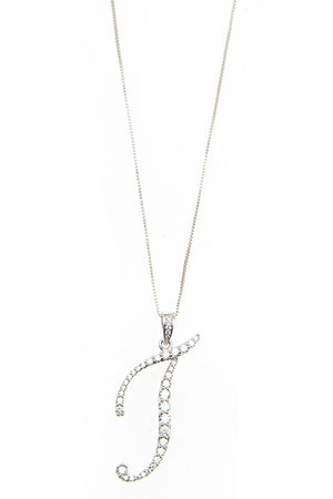 ALPHABET CZ PAVE PENDANT NECKLACE