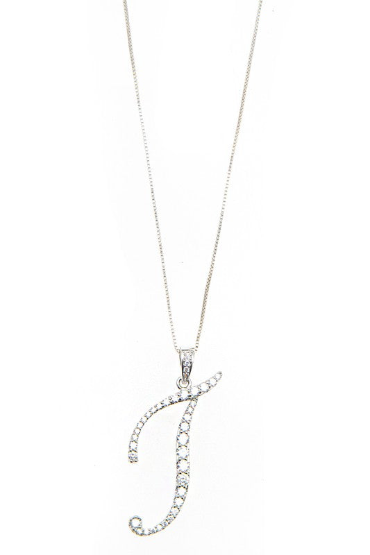 ALPHABET CZ PAVE PENDANT NECKLACE