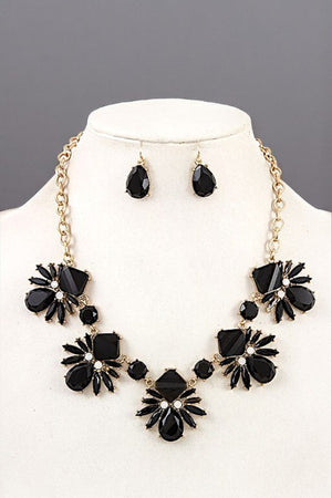 FLORAL STONE LINK NECKLACE SET