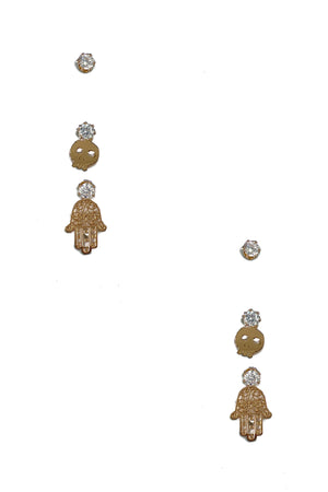 Cubic Zirconia Mix Post Earring Set