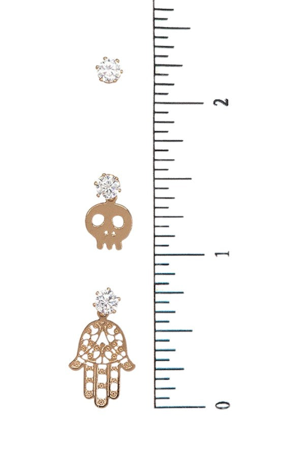 CZ HALLOWEEN MIX POST EARRING SET