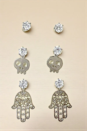 CZ HALLOWEEN MIX POST EARRING SET