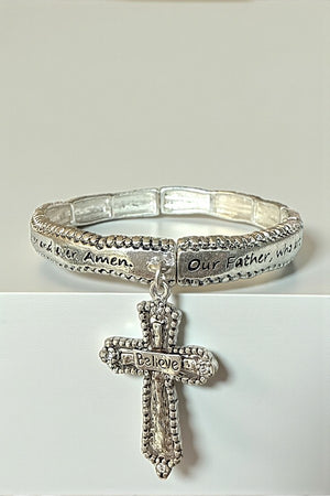 THE LORDS PRAYER ETCHED LINK BRACELET