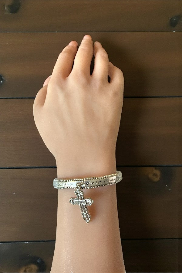 THE LORDS PRAYER ETCHED LINK BRACELET