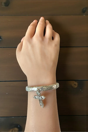 THE LORDS PRAYER ETCHED LINK BRACELET